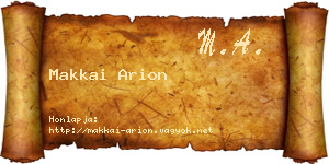 Makkai Arion névjegykártya